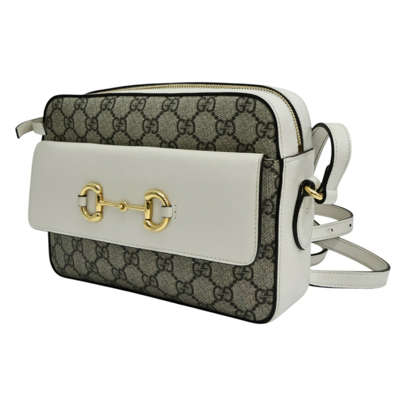 白色 Horsebit 1955 肩背包【GUCCI 古馳】 645454-2