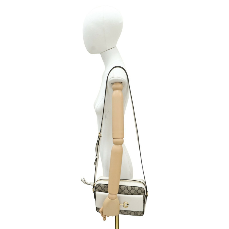 白色 Horsebit 1955 肩背包【GUCCI 古馳】 645454-11