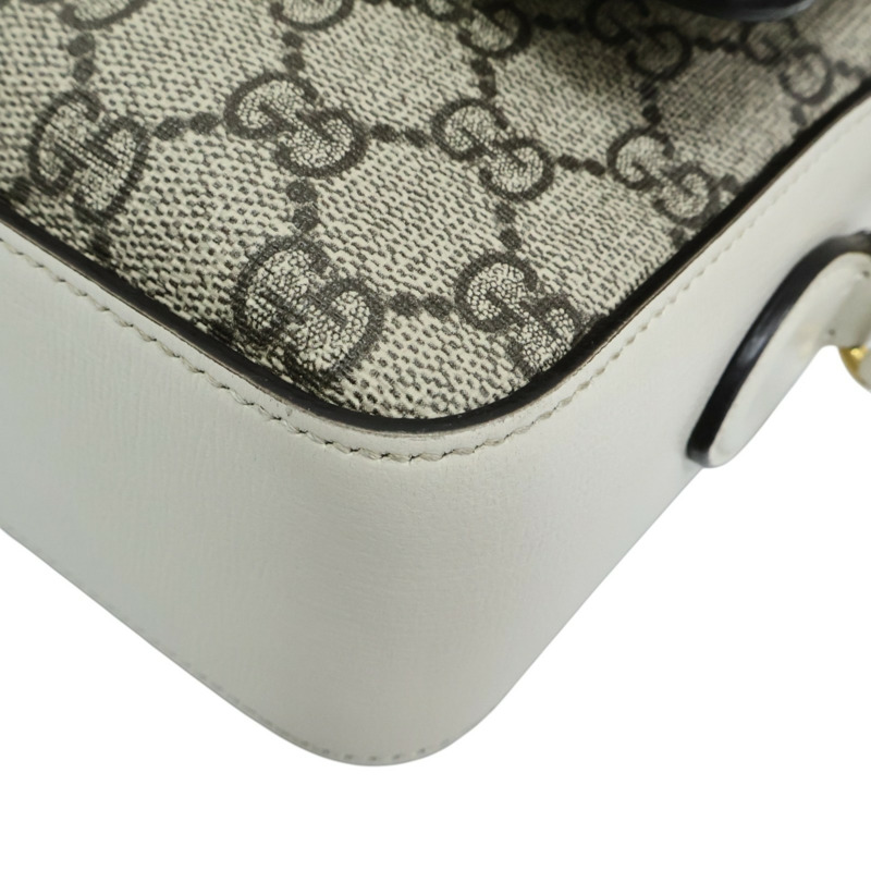 白色 Horsebit 1955 肩背包【GUCCI 古馳】 645454-13