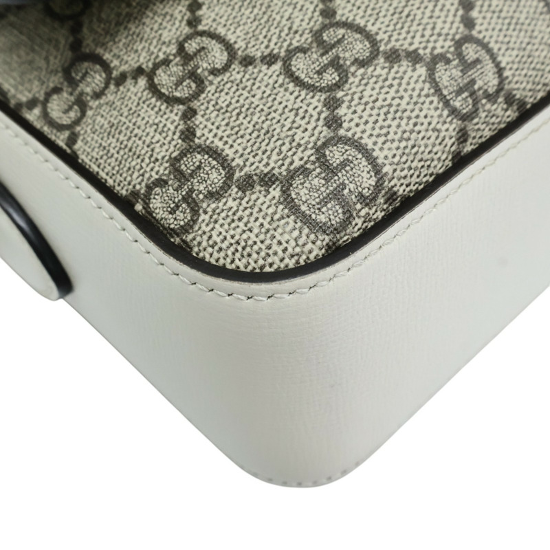 白色 Horsebit 1955 肩背包【GUCCI 古馳】 645454-14