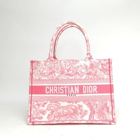 DIOR BookTote中號36粉色帆布2024