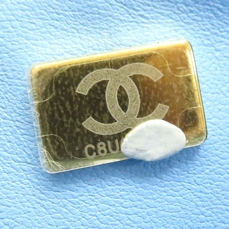 淺藍 毛尼 COCO 20 鍊帶 肩背包 銀釦【CHANEL 香奈兒】 A69900-8