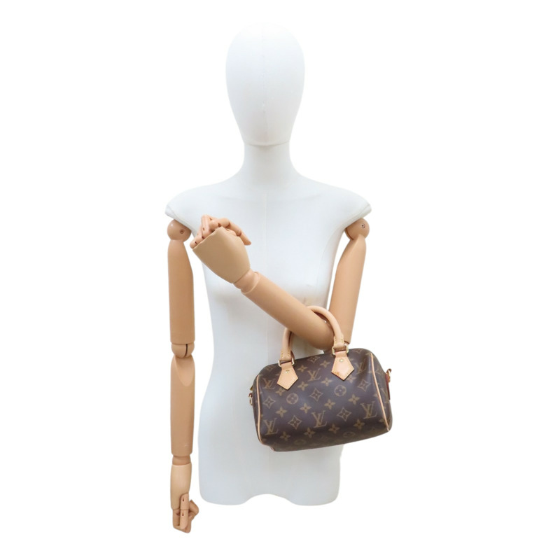 棕色 原花 PVC塗層帆布 Speedy Bandouliere 20 肩背包【LOUIS VUITTON LV 路易威登】 M45948-7