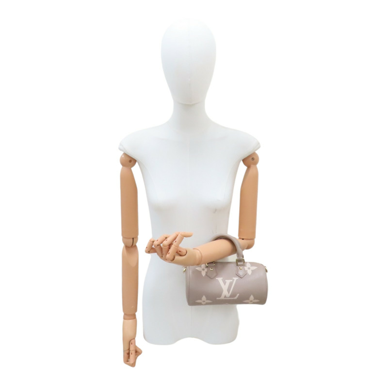 灰色 奶油色 原花 牛皮 壓紋 Papillon BB 兩用包【LOUIS VUITTON LV 路易威登】 M46031-10