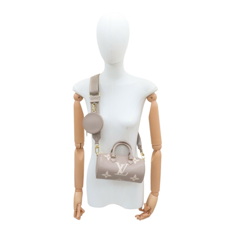 灰色 奶油色 原花 牛皮 壓紋 Papillon BB 兩用包【LOUIS VUITTON LV 路易威登】 M46031-11