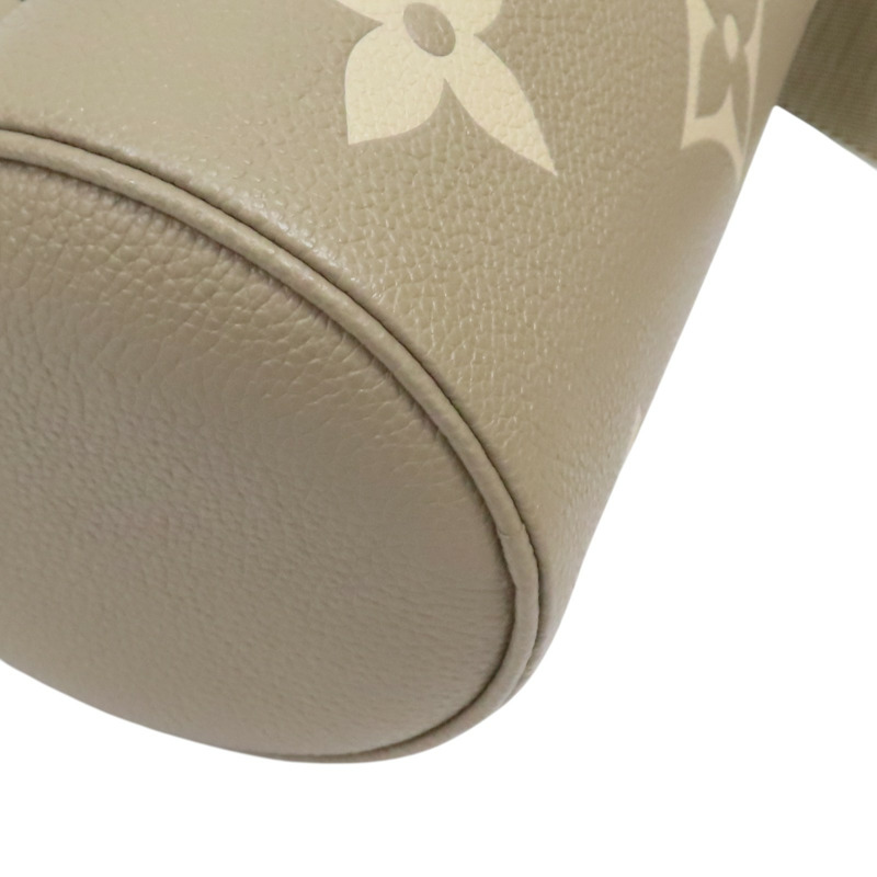 灰色 奶油色 原花 牛皮 壓紋 Papillon BB 兩用包【LOUIS VUITTON LV 路易威登】 M46031-13