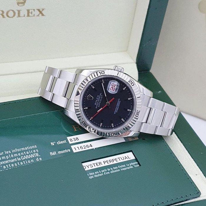 【大眾名錶】ROLEX 勞力士 116264 Datejust 黑面紅針 爬山虎 2009/08 紅字 大眾名錶B819-1