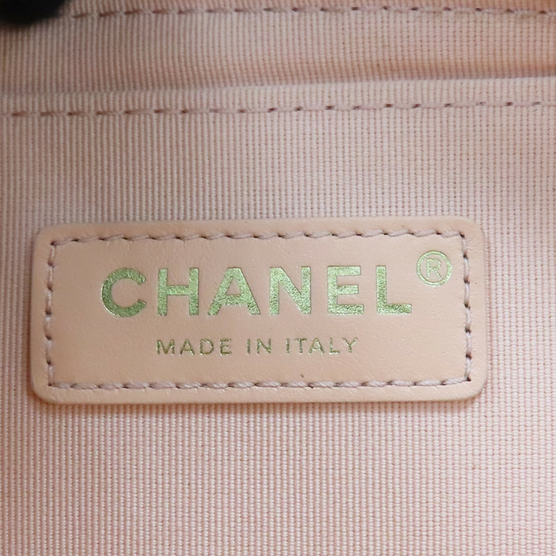 粉膚色 菱格紋 荔枝牛皮 鍊帶肩背包 淡金釦【CHANEL 香奈兒】 AS3002-7