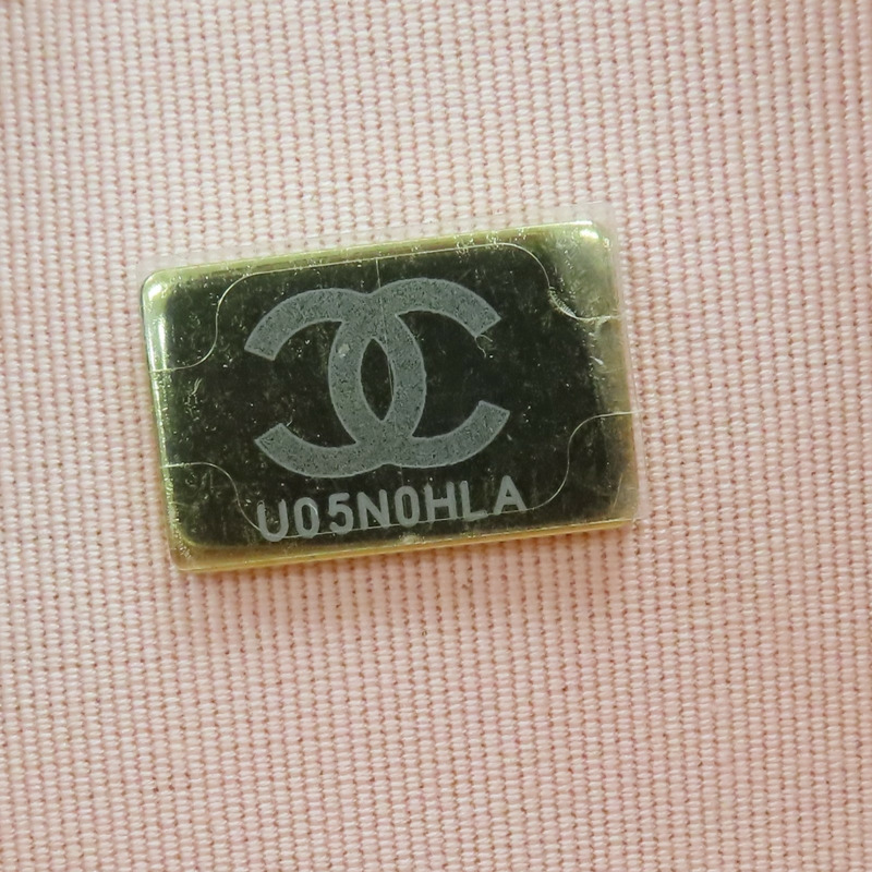 粉膚色 菱格紋 荔枝牛皮 鍊帶肩背包 淡金釦【CHANEL 香奈兒】 AS3002-9