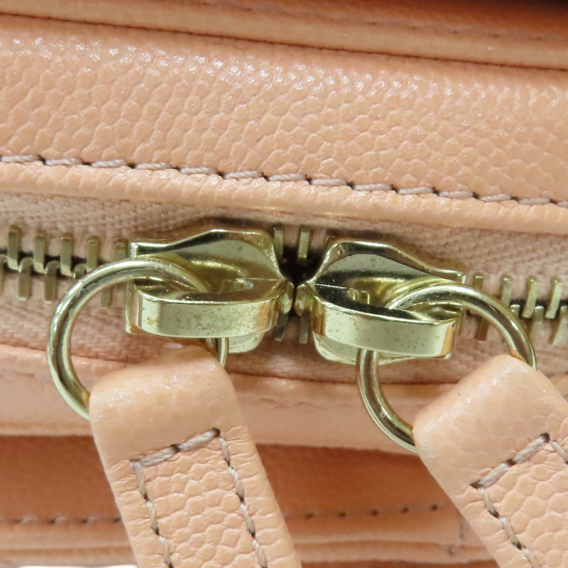 粉膚色 菱格紋 荔枝牛皮 鍊帶肩背包 淡金釦【CHANEL 香奈兒】 AS3002-16