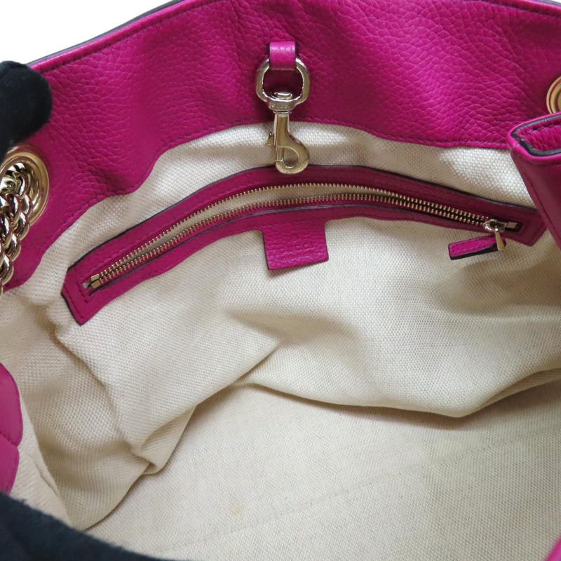 桃紅色 牛皮 流蘇 SOHO 肩背包【GUCCI 古馳】 308982-4