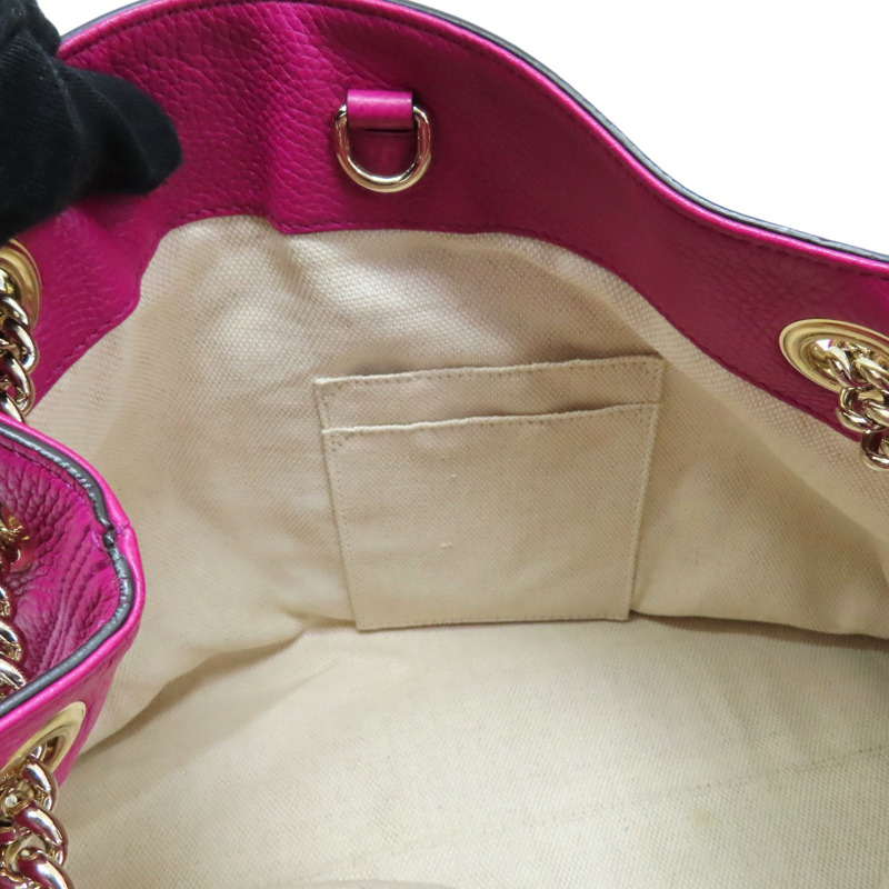 桃紅色 牛皮 流蘇 SOHO 肩背包【GUCCI 古馳】 308982-5