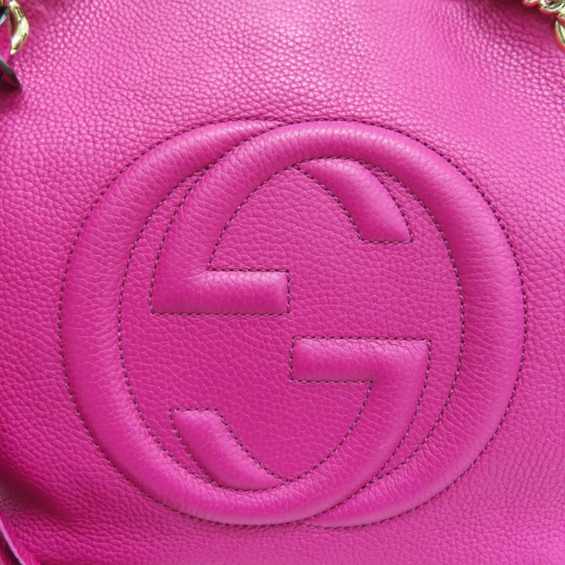 桃紅色 牛皮 流蘇 SOHO 肩背包【GUCCI 古馳】 308982-8