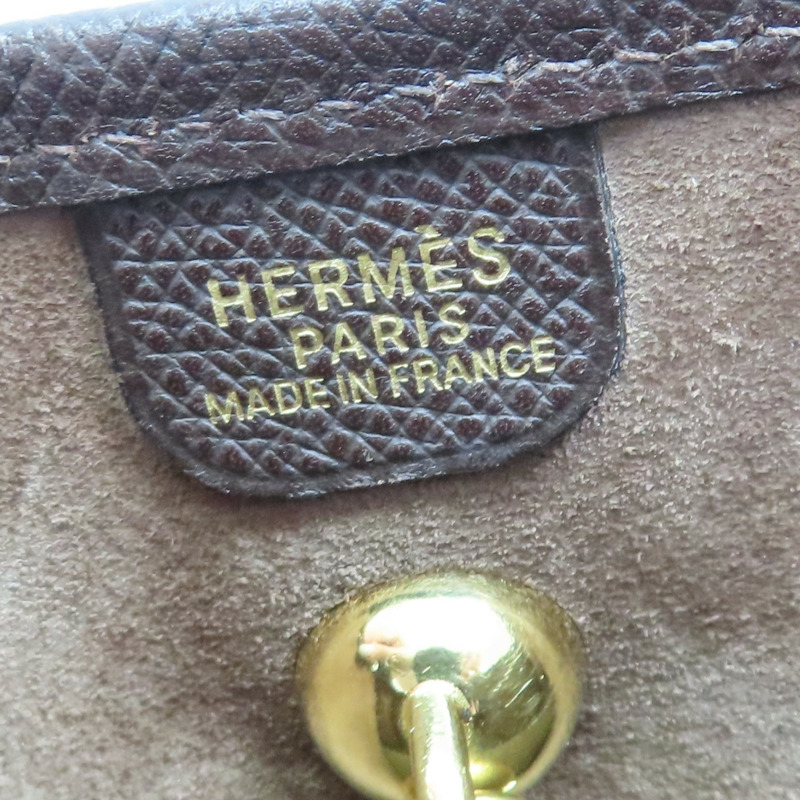 棕色 Courchevel牛皮 Vespa PM 肩背包 口H刻 金釦【HERMES 愛馬仕】-6