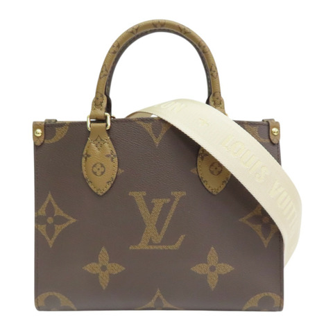 棕色 原花 PVC塗層帆布 On The Go PM 兩用包【LOUIS VUITTON LV 路易威登】 M46373