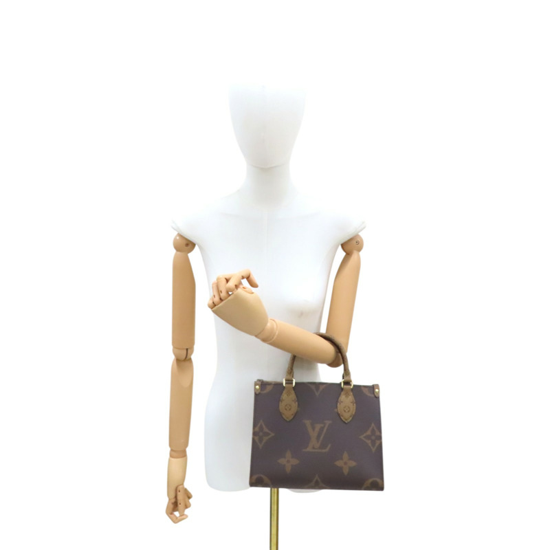 棕色 原花 PVC塗層帆布 On The Go PM 兩用包【LOUIS VUITTON LV 路易威登】 M46373-8