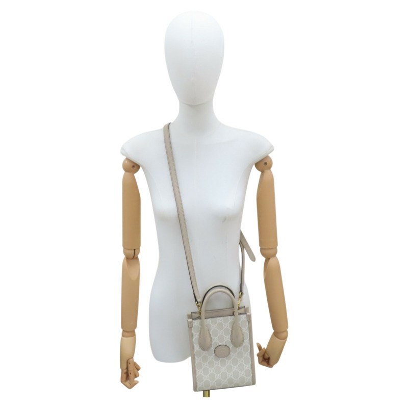 米白色 GG Supreme 帆布 肩背包【GUCCI 古馳】 671623-10