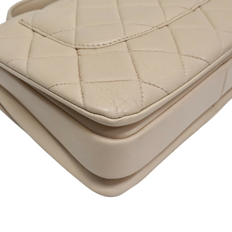 粉膚色 羊皮 Trendy 25口蓋包 鍊帶肩背包 淡金釦【CHANEL 香奈兒】 A92236-15