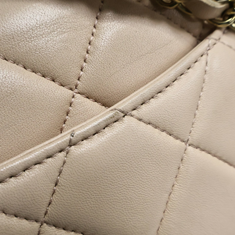 粉膚色 羊皮 Trendy 25口蓋包 鍊帶肩背包 淡金釦【CHANEL 香奈兒】 A92236-19