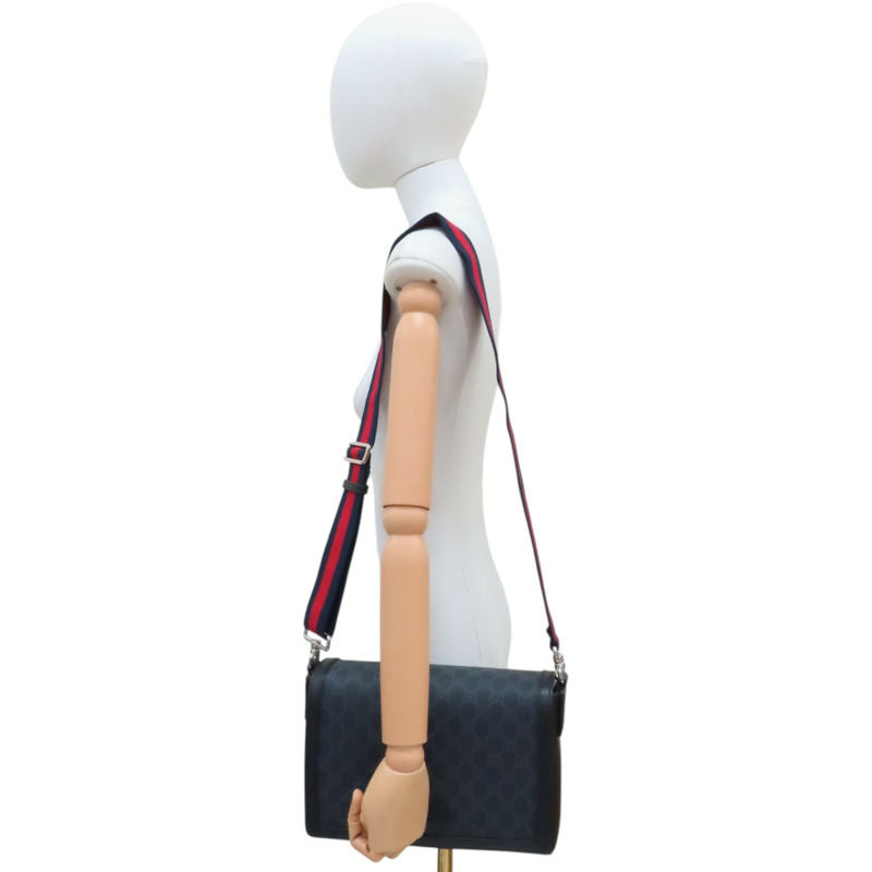 黑色 帆布 GG Supreme 肩背包【GUCCI 古馳】 771167-11