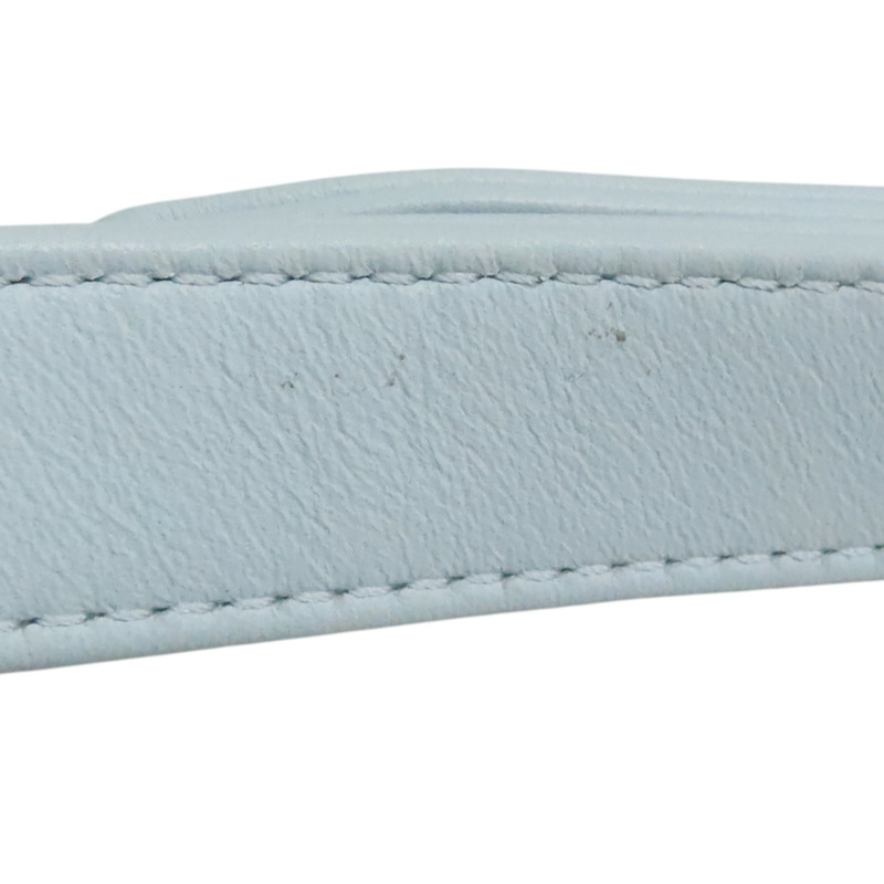 水藍色 羊皮 BOY20 鍊帶肩背包 銀釦【CHANEL 香奈兒】 A67085-13