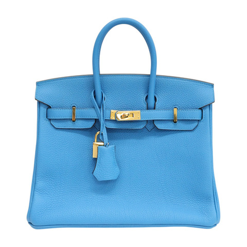 海島藍 Togo牛皮 Birkin 25 柏金包 手提包 A刻 金釦【HERMES 愛馬仕】 H041344CC