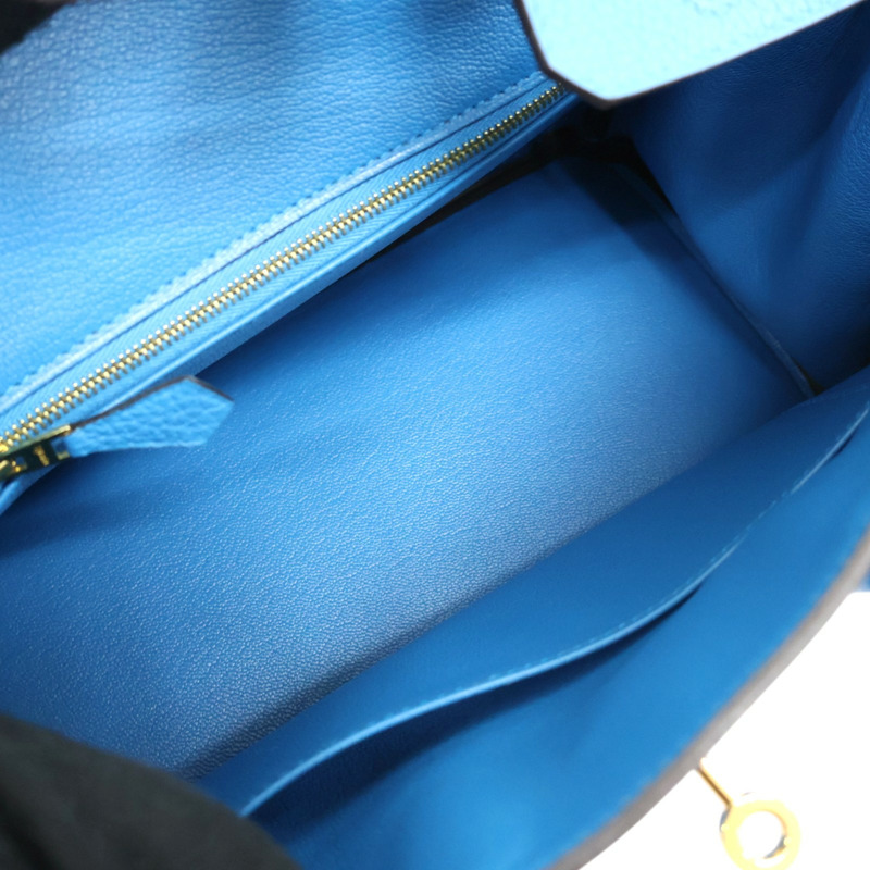 海島藍 Togo牛皮 Birkin 25 手提包 金釦 A刻【HERMES 愛馬仕】 H041344CC-4