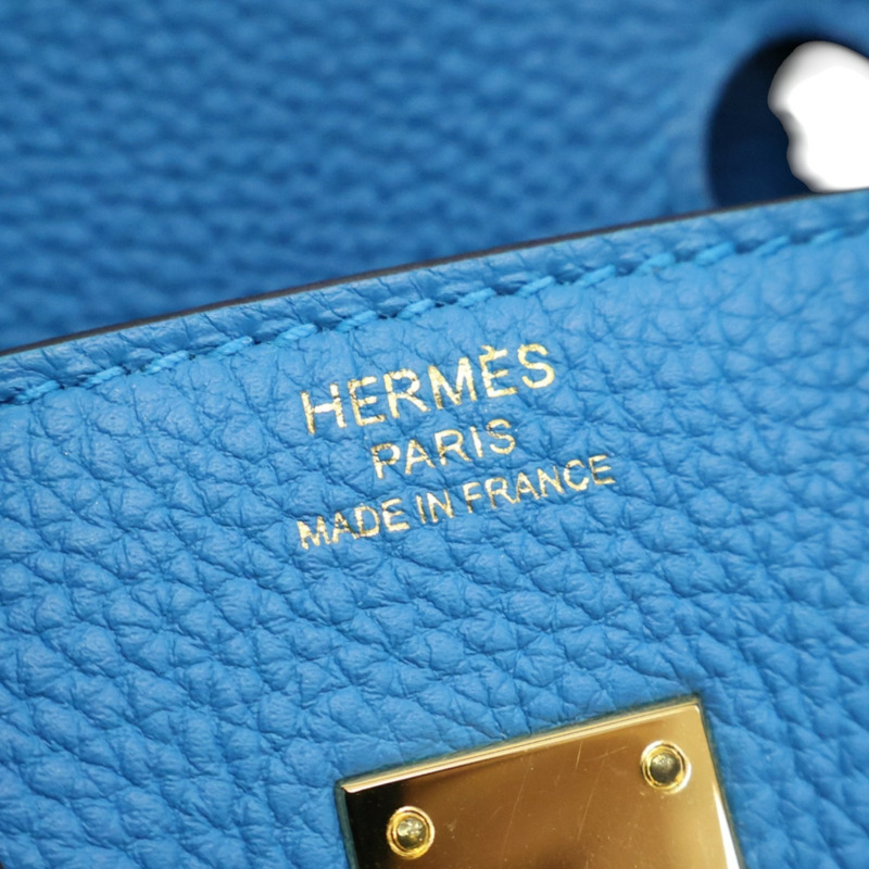海島藍 Togo牛皮 Birkin 25 手提包 金釦 A刻【HERMES 愛馬仕】 H041344CC-7