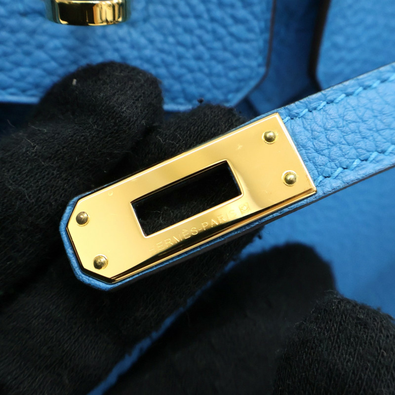 海島藍 Togo牛皮 Birkin 25 手提包 金釦 A刻【HERMES 愛馬仕】 H041344CC-9