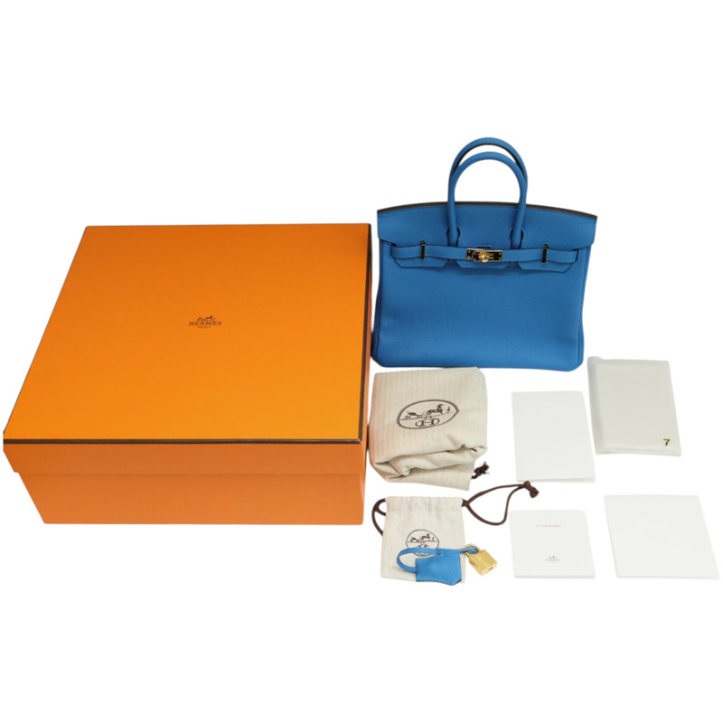海島藍 Togo牛皮 Birkin 25 手提包 金釦 A刻【HERMES 愛馬仕】 H041344CC-15