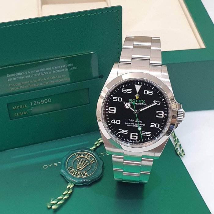 【大眾名錶】ROLEX勞力士 126900 Air-King 空中霸王 2023/12綠卡 抗磁錶款 大眾名錶B1201-1