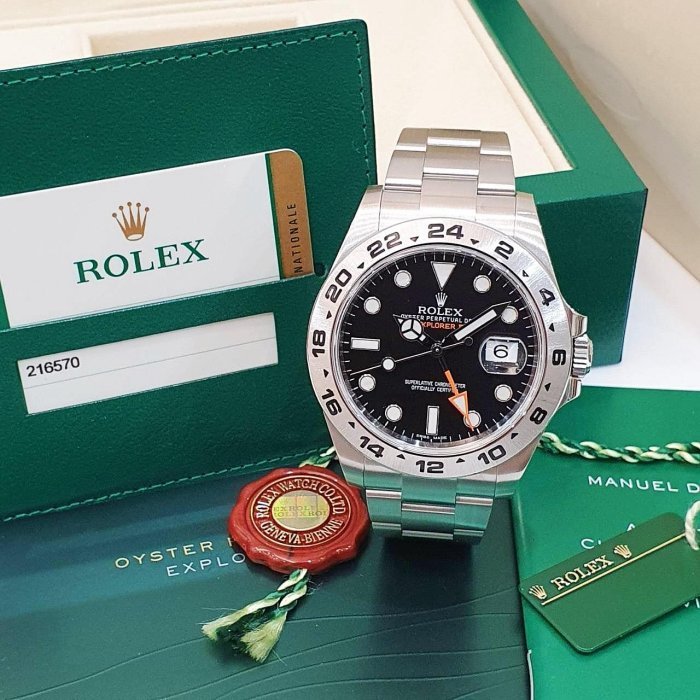 【大眾名錶】ROLEX勞力士 216570 Explorer ll 探二 2015/03全配件 黑面 大眾名錶G169-1