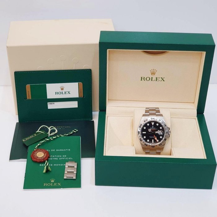 【大眾名錶】ROLEX勞力士 216570 Explorer ll 探二 2015/03全配件 黑面 大眾名錶G169-9