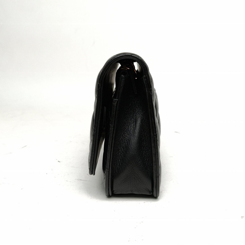 CHANEL CFWOC19cm黑色羊皮30開皮穿鏈拼金屬絲扣-1