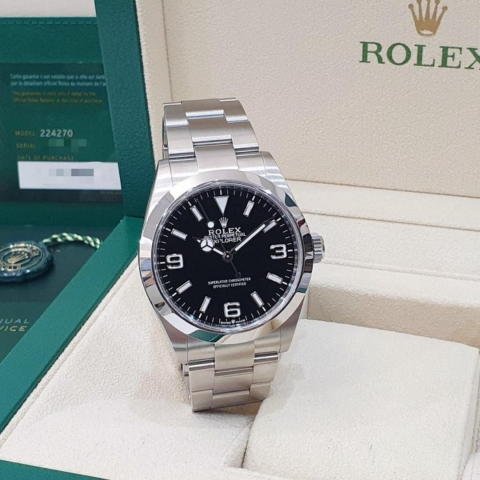 【大眾名錶】ROLEX 勞力士 224270 Explorer 新款 探險家一號 2023/03綠卡 大眾名錶B1184-3