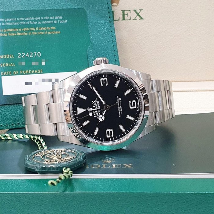 【大眾名錶】ROLEX 勞力士 224270 Explorer 新款 探險家一號 2023/03綠卡 大眾名錶B1184-4