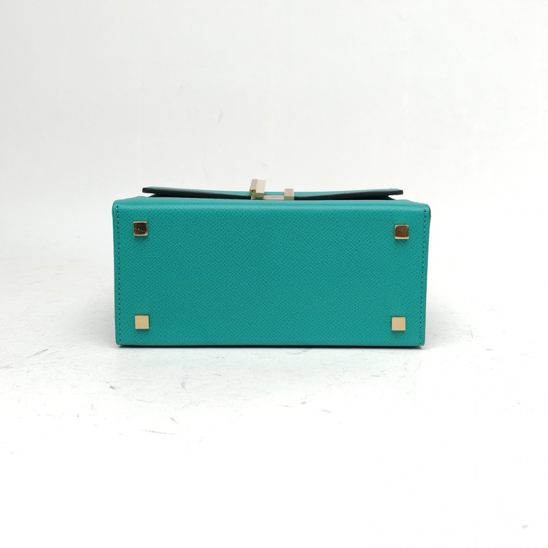 HERMES Cinhetic18盒子包維羅納綠Epsom皮D刻金扣-3