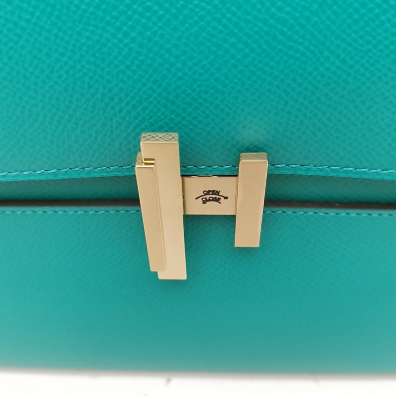 HERMES Cinhetic18盒子包維羅納綠Epsom皮D刻金扣-4