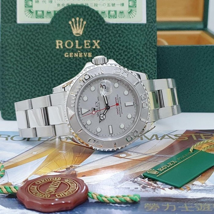 【大眾名錶】ROLEX 勞力士 16622 Yacht Master 遊艇名仕型 灰面紅針台灣AD全配 大眾名錶B799-3