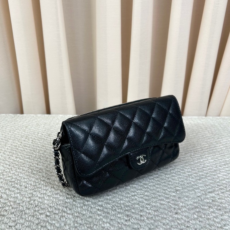 香奈兒CHANEL woc 鏈條包 黑金荔枝牛皮 經典菱格紋 可單肩可斜挎 容量實用 日常出門百搭氣質款-2