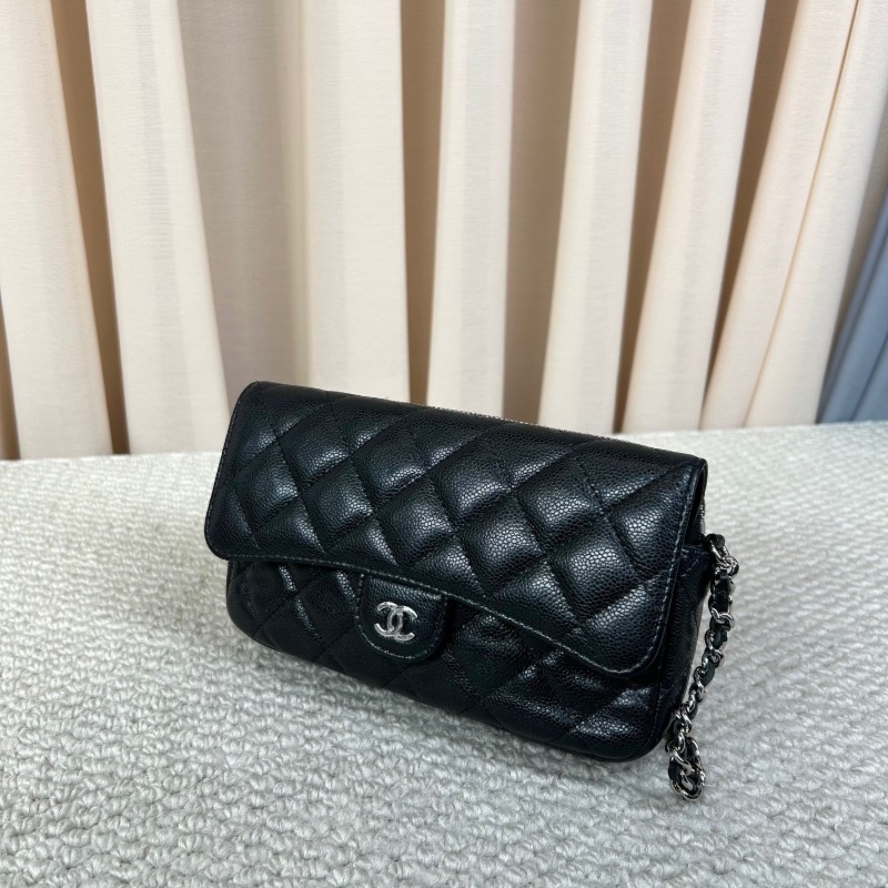 香奈兒CHANEL woc 鏈條包 黑金荔枝牛皮 經典菱格紋 可單肩可斜挎 容量實用 日常出門百搭氣質款-3