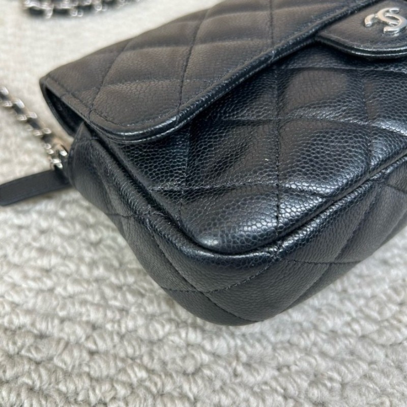 香奈兒CHANEL woc 鏈條包 黑金荔枝牛皮 經典菱格紋 可單肩可斜挎 容量實用 日常出門百搭氣質款-9