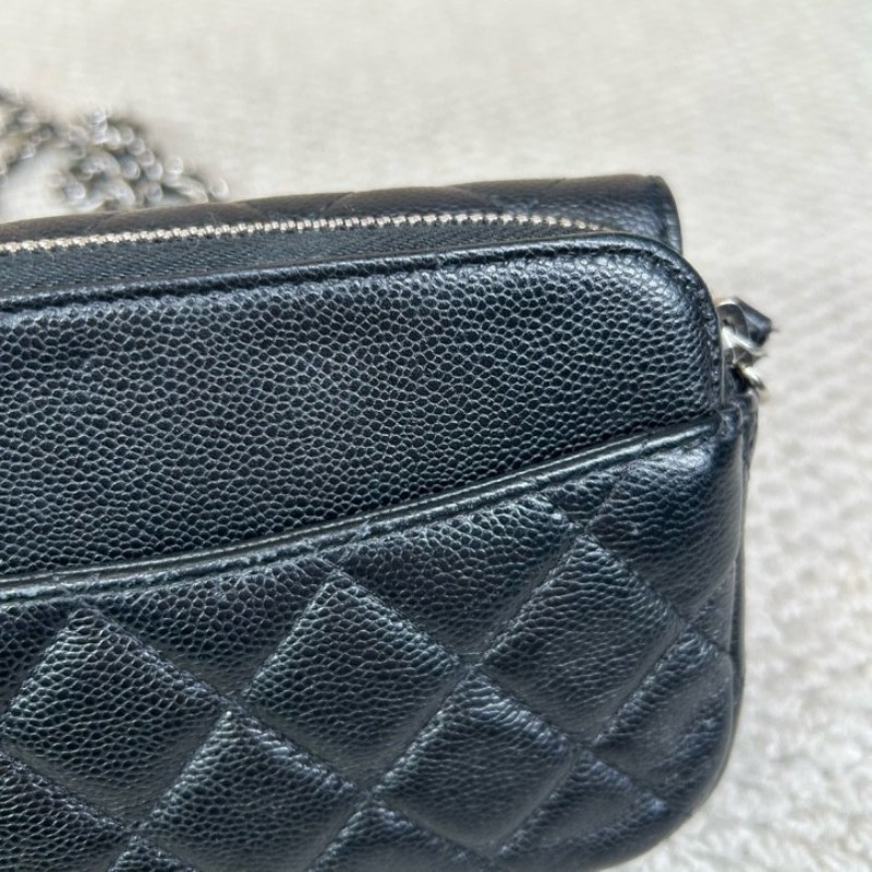 香奈兒CHANEL woc 鏈條包 黑金荔枝牛皮 經典菱格紋 可單肩可斜挎 容量實用 日常出門百搭氣質款-19