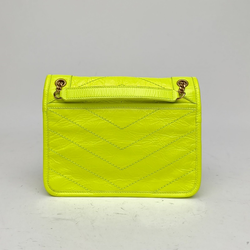 SAINT LAURENT NikiMini21D扣黃色牛皮黃扣-2