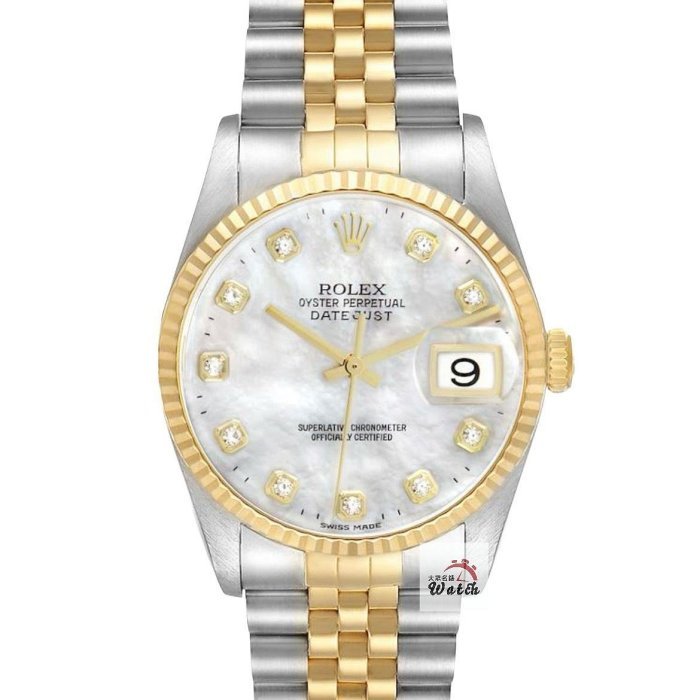 【大眾名錶】ROLEX勞力士 16233 Datejust 蠔式日誌 貝殼十鑽面盤 2000/08 大眾名錶B922-0