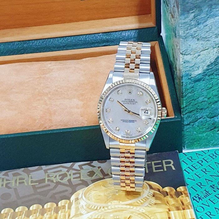 【大眾名錶】ROLEX勞力士 16233 Datejust 蠔式日誌 貝殼十鑽面盤 2000/08 大眾名錶B922-1