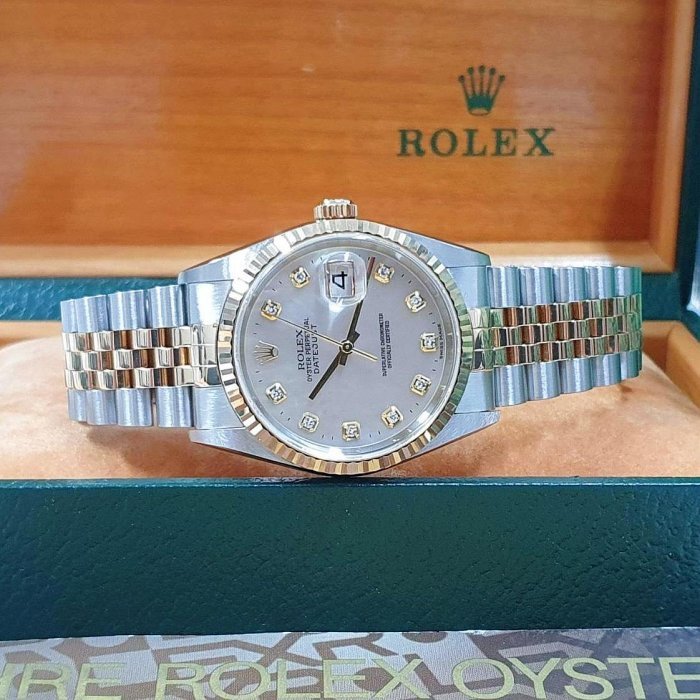 【大眾名錶】ROLEX勞力士 16233 Datejust 蠔式日誌 貝殼十鑽面盤 2000/08 大眾名錶B922-4