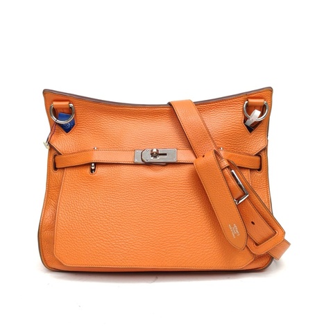 HERMES 吉普賽Jypsiere34愛馬仕橙TC皮框N銀扣