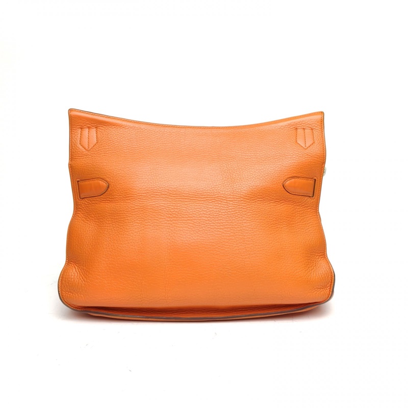 HERMES 吉普賽Jypsiere34愛馬仕橙TC皮框N銀扣-2