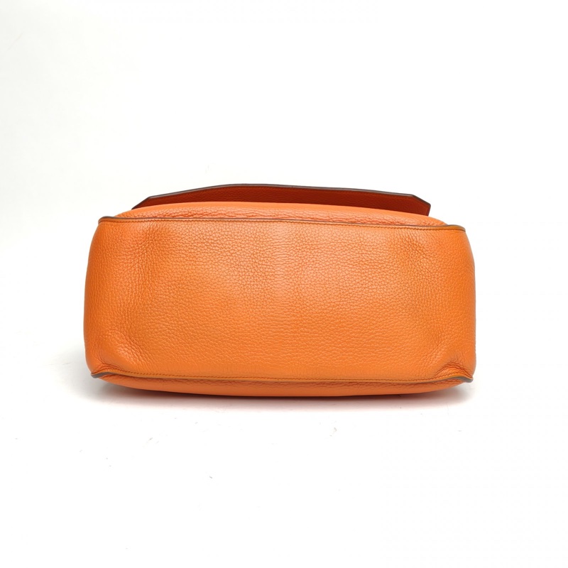 HERMES 吉普賽Jypsiere34愛馬仕橙TC皮框N銀扣-3